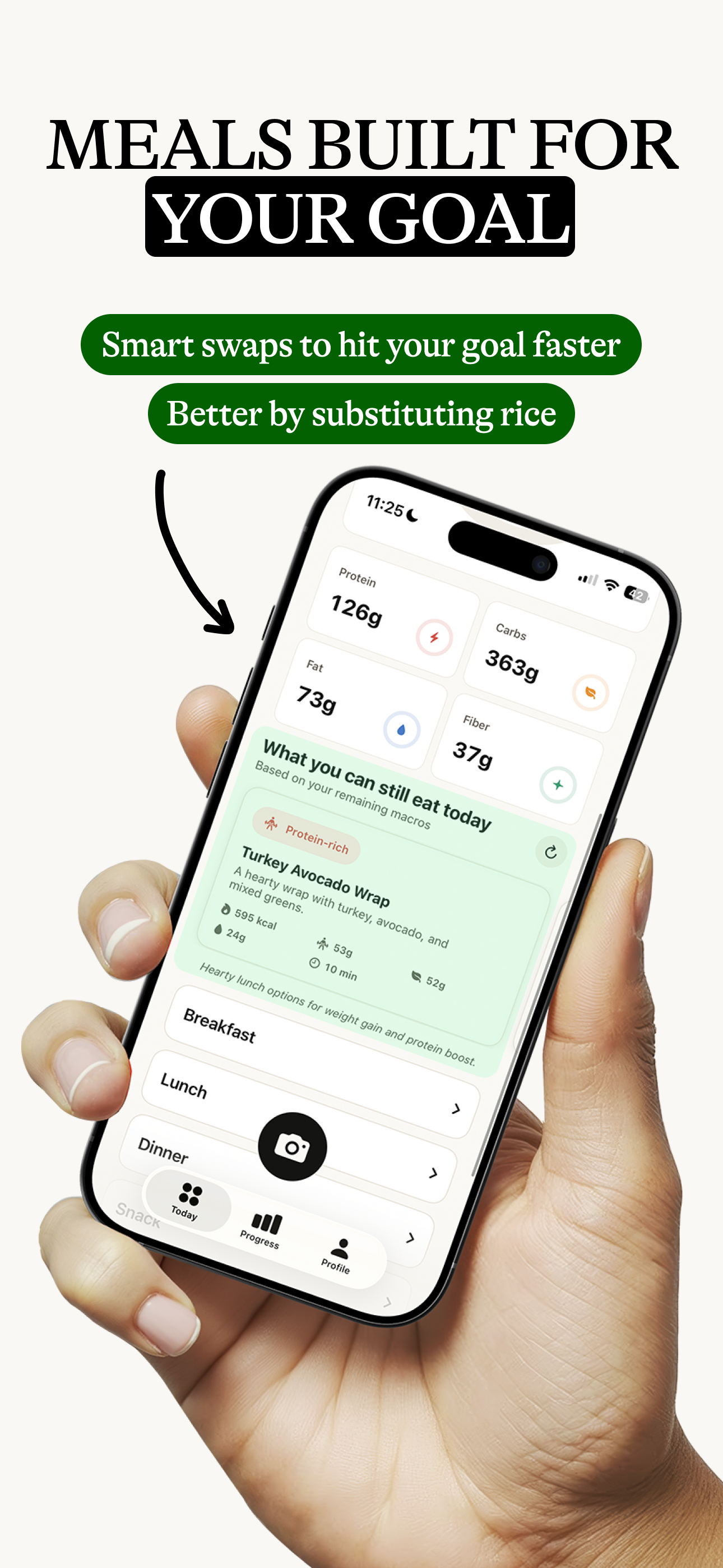 TraceMeal suggère des repas selon les macros restantes